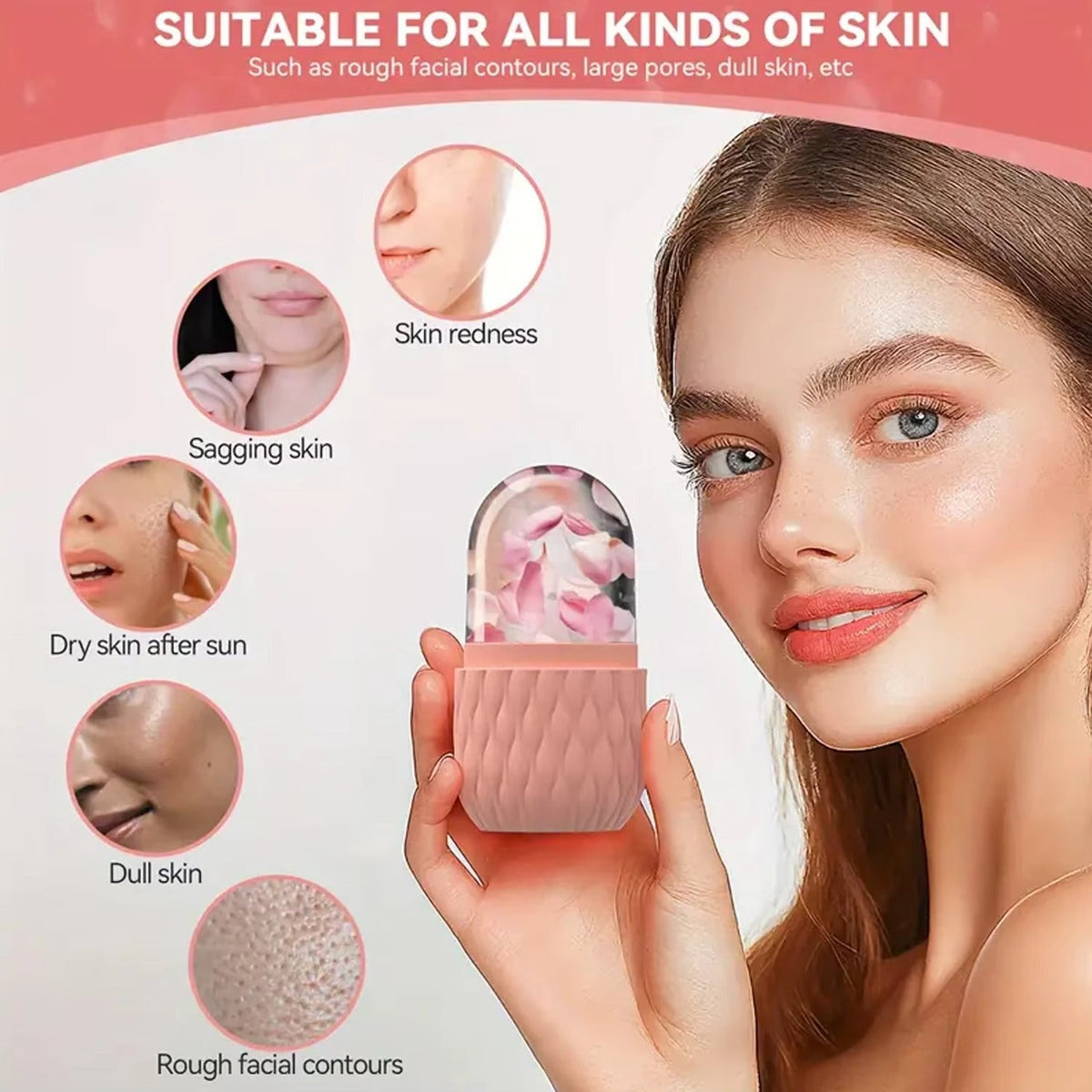 Silicone Ice Cube Facial Roller & Cleansing Scrub