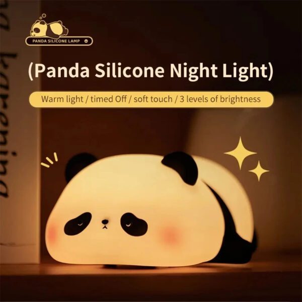 Cute Panda Silicone Night Light – Soft Touch LED Lamp for Kids Bedroom